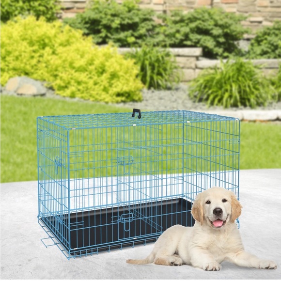 Small and medium bog or cat cage blue divider with bumpers an mat - Picture 6 of 7